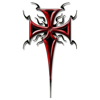 Red ink tribal cross design Water Transfer Temporary Tattoo(fake Tattoo) Stickers NO.11114